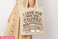 I love you more than coffee PNG, Retro Valentine PNG Product Image 1