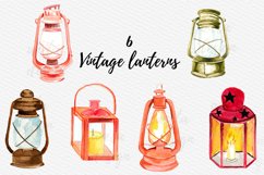 Vintage Lanterns, Victorian Clipart, Watercolor Lanterns Product Image 2