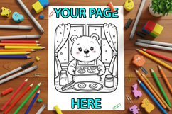 Editable coloring page mockup - A4 coloring page mockup Product Image 3