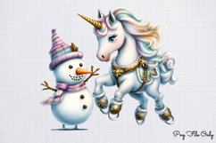 Christmas Unicorns Clipart PNG Product Image 1