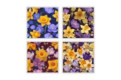 Daffodil Flower &amp; Crocus Flower Digital Paper Product Image 2