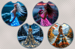 Car coasters | 8 designs with fantasy girls, PNG Product Image 3