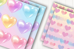 Pastel Rainbow Hearts Digital Paper Product Image 2
