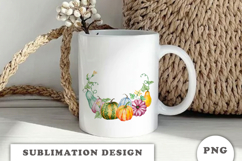 Watercolor Autumn Pumpkins Wreath png Product Image 2
