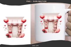 Watercolor Valentine shop png design for T-shirts Product Image 2