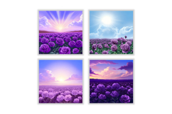 Purple Rose Field Digital Paper Product Image 2
