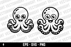 illustration of an adorable octopus sitting. Product Image 2