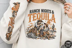 Ranch Nights Front Sleeve PNG, Tequila Cowboy Sleeve Shirt D Product Image 2