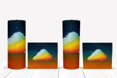 Rainbow Sky Tumbler Wrap Design, Stars Tumbler Sublimation Product Image 2
