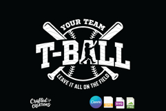 T-Ball Team SVG Design Editable Baseball Logo Cut Files Product Image 2