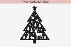 Christmas tree silhouette png design for T-shirts Product Image 2