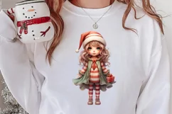 Christmas Little Girl Clipart Sublimation, Christmas PNG Product Image 3