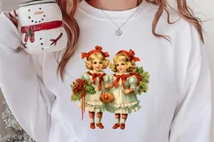 Vintage Christmas Sublimation Clipart, Vintage Christmas PNG Product Image 2