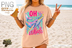 Oh Whale png, Girly Coastal Summer Whale Design DTF Product Image 5