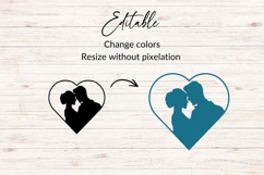 Bride And Groom Heart Frame SVG Product Image 2
