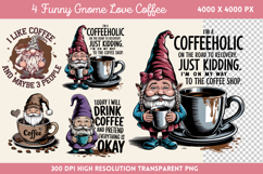 Funny Gnome Love Coffee Sublimation PNG Product Image 1