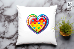 Cute Colorful Heart Candy Sublimation Clipart PNG Product Image 2
