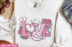 Love PNG, Valentine Nurse Sublimation PNG Product Image 3