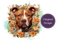 Watercolor Dog Tumbler Wrap, Pit Bull Dog Tumbler Wrap Product Image 2