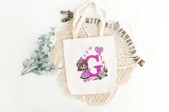 Letter G Girl Machine Embroidery Design Product Image 3