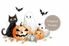Cartoon Halloween Cat Tumbler Wrap, Halloween Bats Tumbler Product Image 2