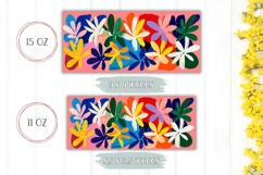 Pink Mug Wrap Design, Abstract Flowers Mug Sublimation Product Image 2