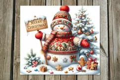 Xmas Snowman | cute Christmas Skinny tumbler sublimation PL Product Image 2