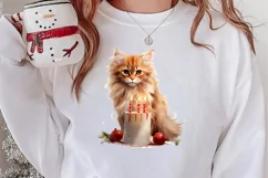 Pets Love Christmas Watercolor Clipart, Christmas PNG Product Image 2