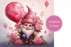 Valentines Tumbler Wrap Design, Cute Gnome Tumbler Template Product Image 2