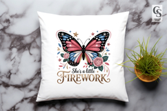 Patriotic Butterfly Firework Clipart Sublimation PNG Product Image 2