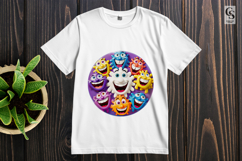 Colorful Funny Emoji Faces Clipart Sublimation PNG Product Image 2