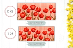 Red Tulips Mug Wrap, Floral Mug, Flowers Mug Design Product Image 2