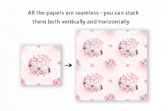 Watercolor Unicorn Seamless Pattern, Digital Paper Product Image 2