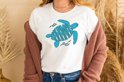 Bahamas Word Art in a sea turtle shape SVG Cut File Product Image 3
