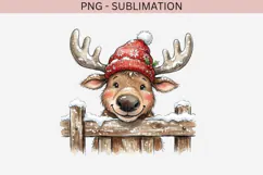 Christmas peeking character png design for T-shirts Product Image 2
