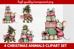 Christmas Animals Clipart Set | Cute Festive Wildlife PNG Product Image 1