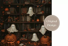 Cartoon Halloween Tumbler Wrap, Cartoon Ghosts Tumbler PNG Product Image 2