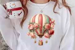 Christmas Hot Air Balloon Clipart, Christmas Hot Air Product Image 2