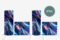 Liquid Tumbler Sublimation Designs, Blue Tumbler Wrap PNG Product Image 2