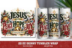 Jesus Brings Peace Hope Joy Tumbler Wrap, Christian Christma Product Image 1