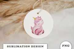 Watercolor cute unicorn sublimation png Product Image 2
