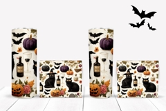 Black Cat Tumbler Design, Cartoon Halloween Tumbler Product Image 2