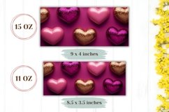 Glitter Pink Hearts Mug Wrap, Glitter Love Mug Design Product Image 2