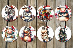 Christmas cow | funny Car coaster &amp; key chain sublimation Product Image 2