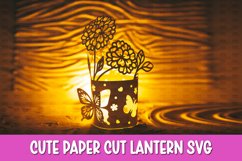 Hydrangea Flowers Lantern SVG I Floral paper cut SVG Product Image 2