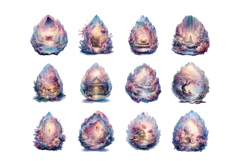 Fantasy Fairy Crystal Clipart PNG Bundle Product Image 2