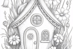 Gnome house coloring page for adults. Adult coloring page Product Image 3