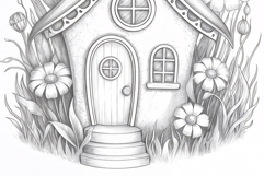Gnome house coloring page for adults. Adult coloring page Product Image 4