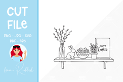 Easter SVG Line Art Cut File Product Image 1