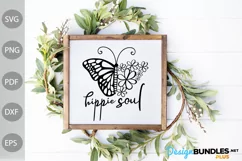 Hippie Soul SVG Cut Files - Positive Quote SVG Design Product Image 3
